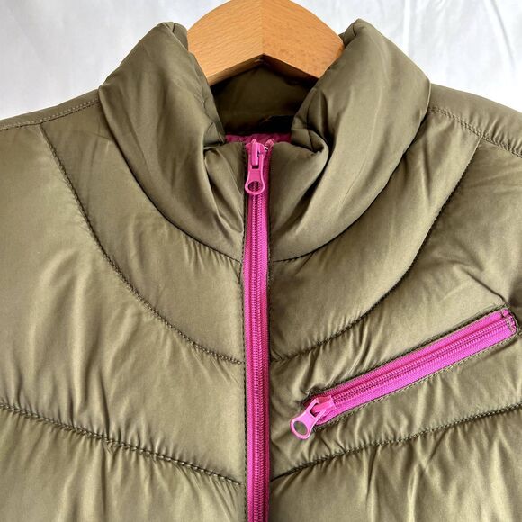 Arizona Two Tone Puffer Vest Green and Pink Size Youth XL - Picture 3 of 10